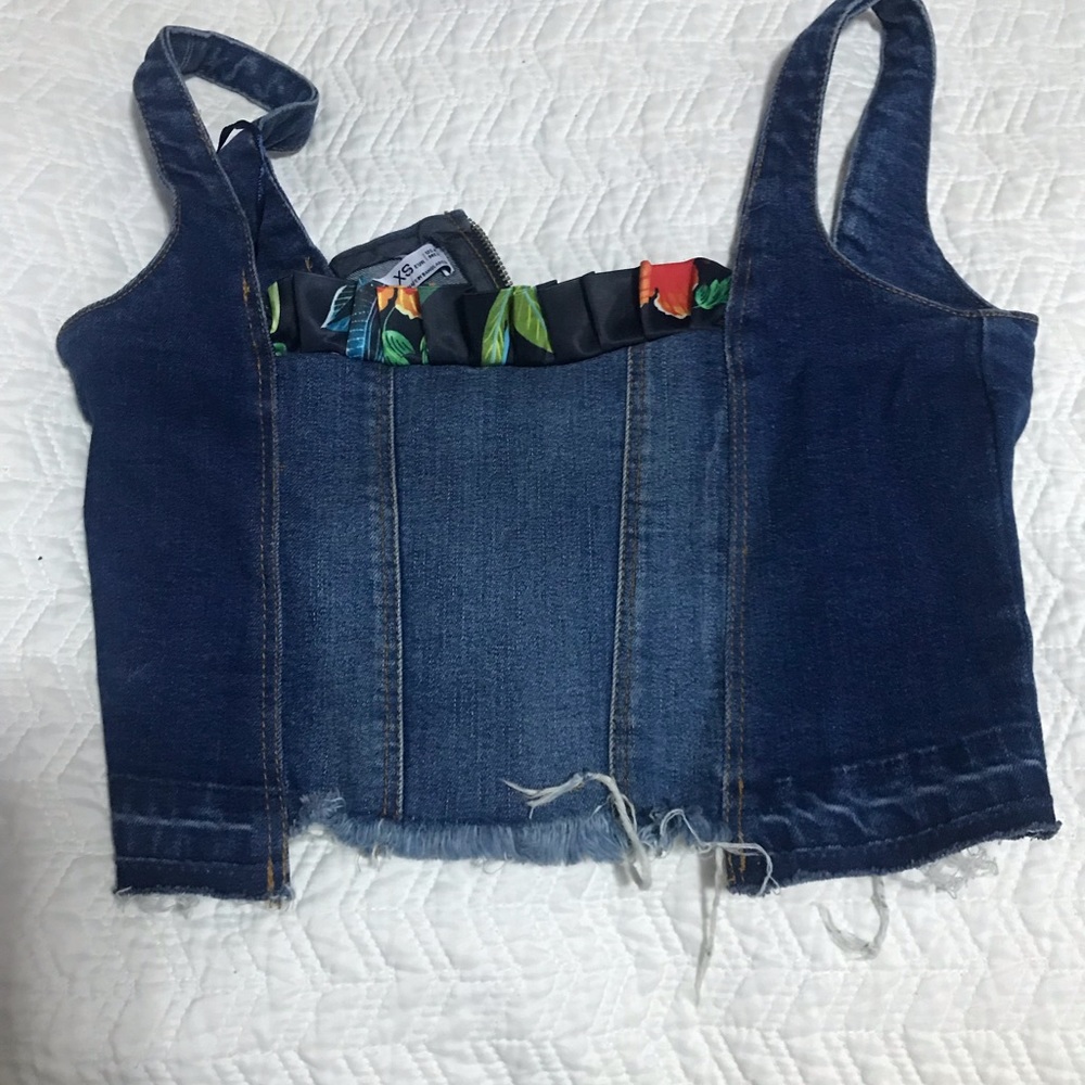Zara jean crop top